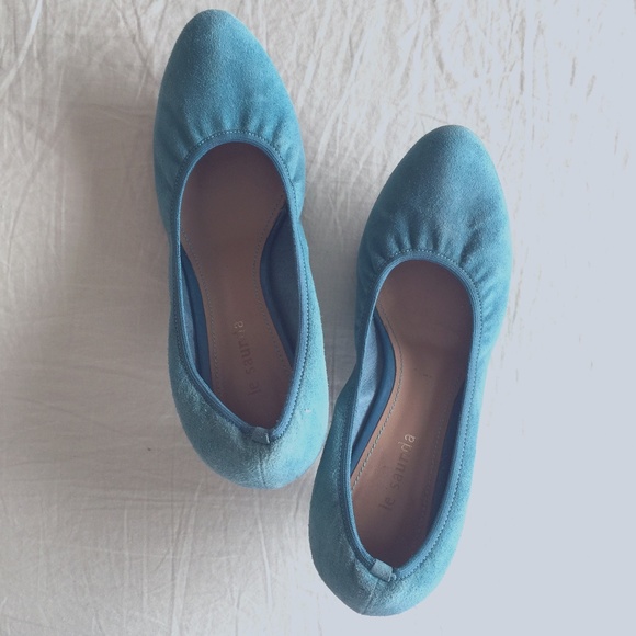 Le Saunda | Suede Low Heel Turquoise Size 6 - Picture 1 of 4